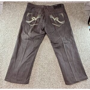 Vintage 2000s Rocawear Jeans Men's  Size 42X28 Hip Hop Baggy Y2K Skater Gray